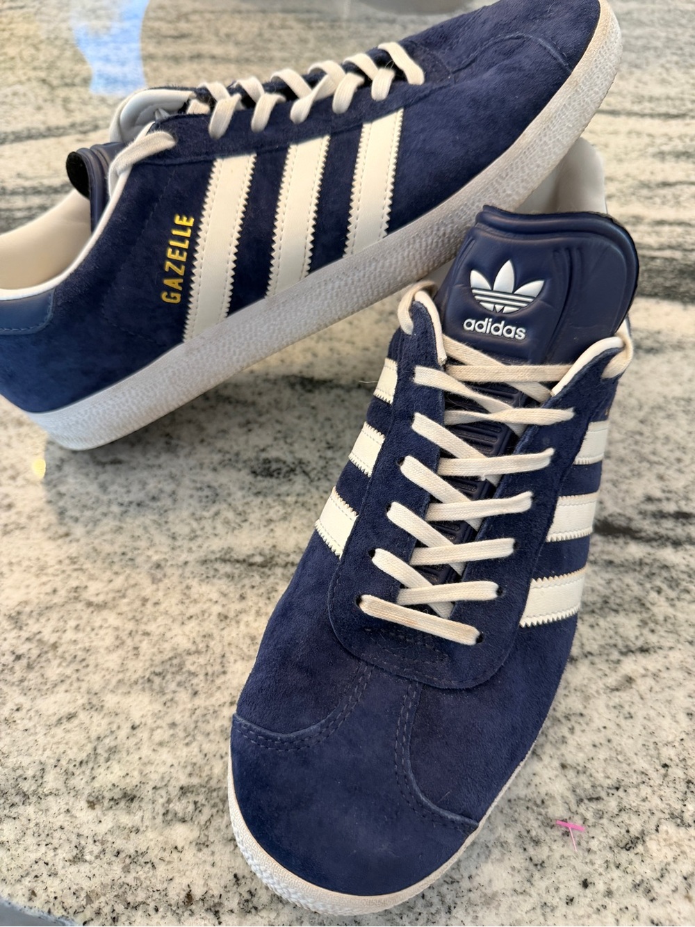 adidas Gazelle Suede Sneakers in Navy and White